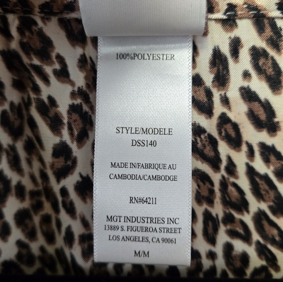 In Bloom leopard print pajama button down top M - Picture 5 of 6